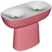 Раковина для ванної Kolpa San Milo 120x60 см подвійна окремо стояча з сифоном Kerrock темно-червоний/білий 561650