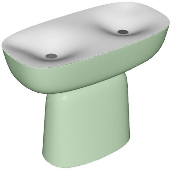 Раковина для ванной Kolpa San Milo 120x60 см двойная отдельностоящая с сифоном Kerrock салатневый/белый 561660