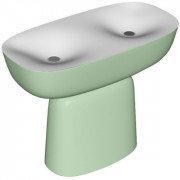 Раковина для ванной Kolpa San Milo 120x60 см двойная отдельностоящая с сифоном Kerrock салатневый/белый 561660