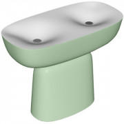 Раковина для ванної Kolpa San Milo 120x60 см подвійна окремо стояча з сифоном Kerrock салатовий/білий 561660