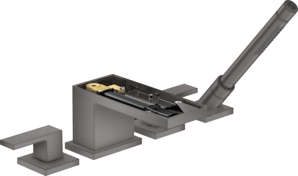 Змішувач на борт ванни Hansgrohe Axor MyEdition без панелі на 4 отвори шліфований чорний хром 47432340