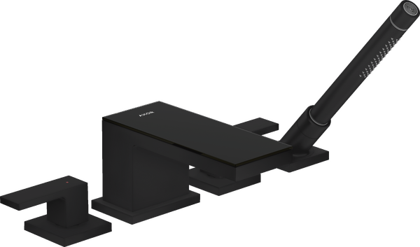 Смеситель на борт ванны Hansgrohe Axor MyEdition на 4 отверстия матовый черный/черное стекло 47430670