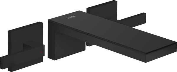 Змішувач для раковини Hansgrohe Axor MyEdition настінний двоважільний матовий чорний/чорне скло 47080670