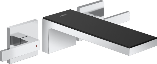 Смеситель для раковины Hansgrohe Axor MyEdition настенный двухрычажный хром/черное стекло 47080600