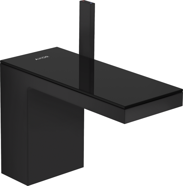Змішувач для раковини Hansgrohe Axor MyEdition із донним клапаном Push-Open матовий чорний/чорне скло 47030670