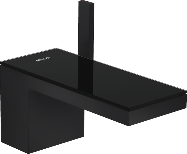 Змішувач для раковини Hansgrohe Axor MyEdition із донним клапаном Push-Open матовий чорний/чорне скло 47010670
