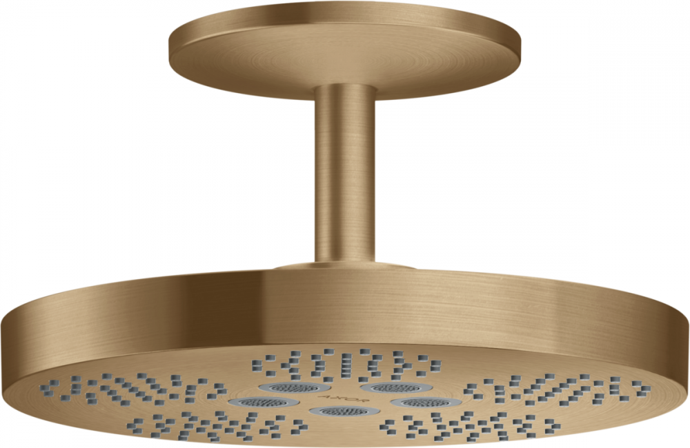 Верхній душ Hansgrohe Axor One Ø280 мм 2 режими зі стельовим тримачем шліфована бронза 48494140