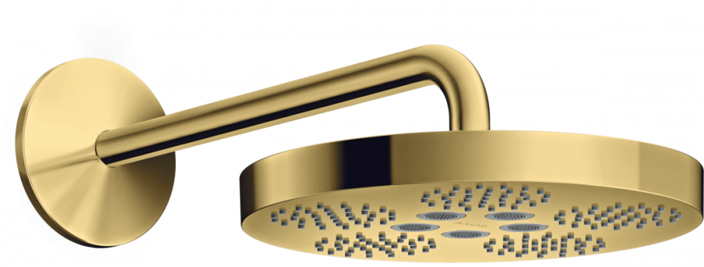 Верхний душ Hansgrohe Axor One Ø280 мм 1 режим с держателем полированное золото 48491990