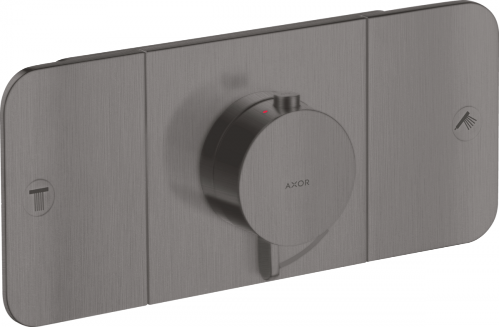 Термостат прихованого монтажу Hansgrohe Axor One 2 споживача шліфований чорний хром 45712340