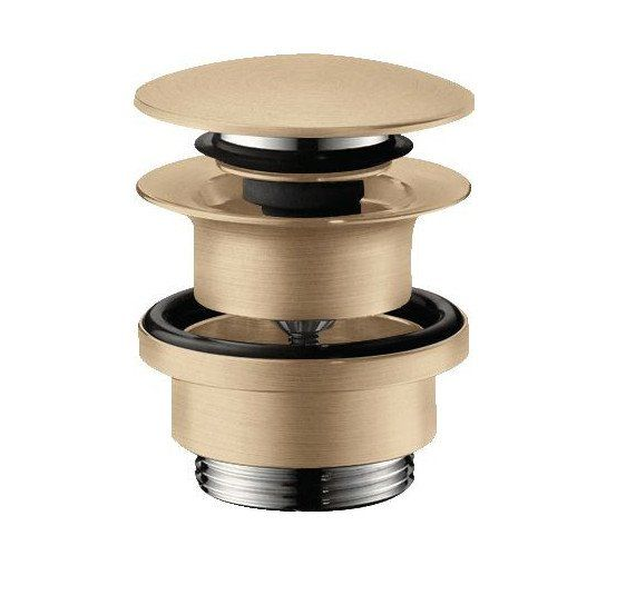 Донний клапан для раковини та біде Hansgrohe Axor One Push-Open шліфована бронза 51300140