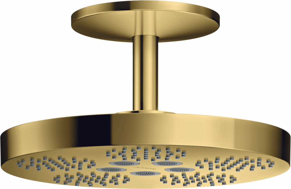 Верхній душ Hansgrohe Axor One Ø280 мм 2 режими зі стельовим тримачем поліроване золото 48494990
