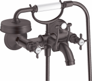 Смеситель для ванной Hansgrohe Axor Montreux с душевым гарнитуром шлифованный черный хром 16540340