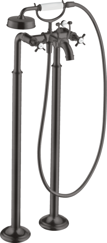 Смеситель для ванной Hansgrohe Axor Montreux напольный с ручным душем шлифованный черный хром 16547340