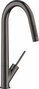 Змішувач для кухні Hansgrohe Axor Starck одноважільний з висувною лійкою шліфований чорний хром 10821340