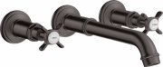 Смеситель для раковины Hansgrohe Axor Montreux настенный двухвентильный шлифованный черный хром 16532340