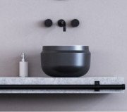 Раковина для ванної кімнати Kolpa San Boul Ø40 см накладна Kerrock чорний/білий 592280