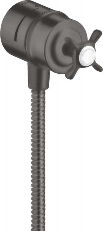 Шланговое подсоединение Hansgrohe Axor Montreux Stop с запорным вентилем шлифованный черный хром 16882340