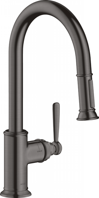 Смеситель для кухни Hansgrohe Axor Montreux однорычажный с выдвижной лейкой шлифованный черный хром 16581340