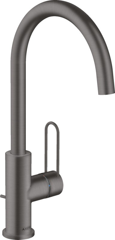 Змішувач для раковини Hansgrohe Axor Uno із донним клапаном шліфований чорний хром 38036340