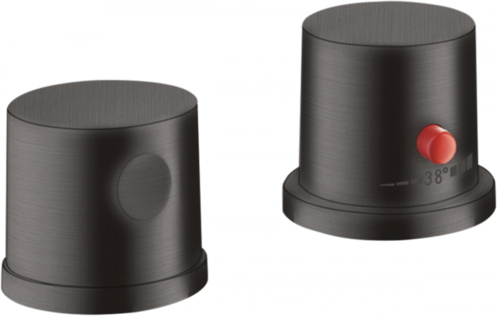 Термостат на борт ванны Hansgrohe Axor Uno на 2 отверстия шлифованный черный хром 38480340