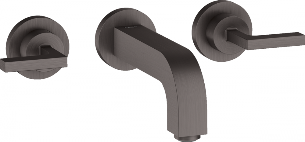 Смеситель для раковины Hansgrohe Axor Citterio настенный на 3 отверстия шлифованный черный хром 39315340