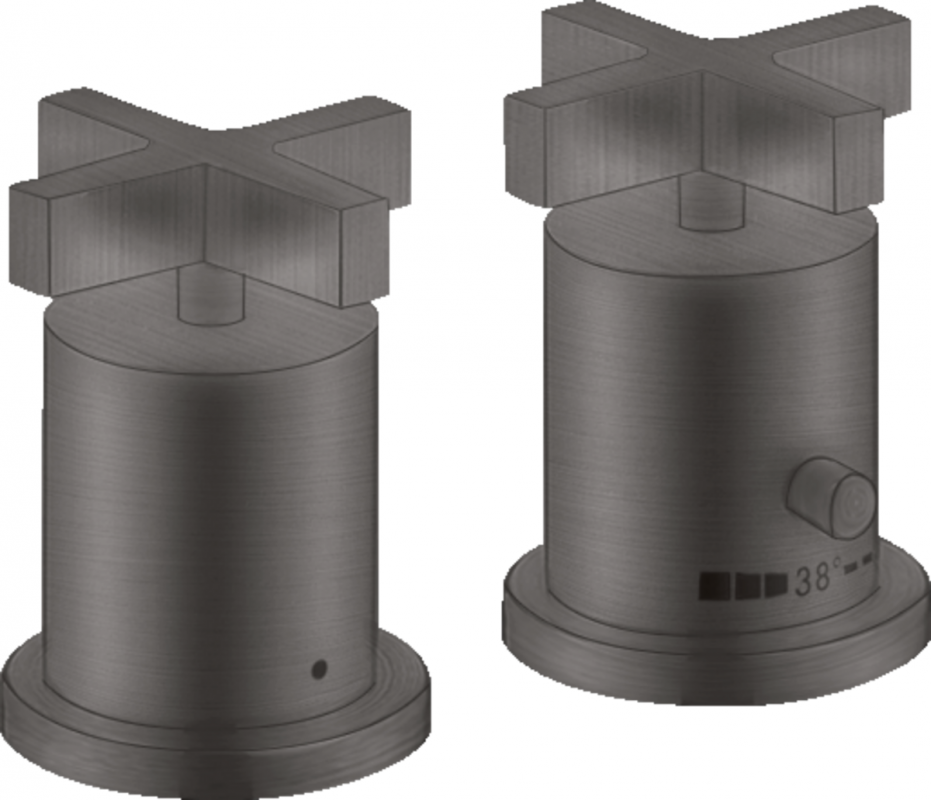 Термостат на борт ванны Hansgrohe Axor Citterio на 2 отверстия шлифованный черный хром 39480340