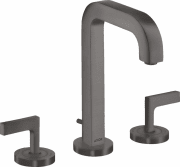 Змішувач для раковини Hansgrohe Axor Citterio на 3 отвори з донним клапаном шліфований чорний хром 39135340