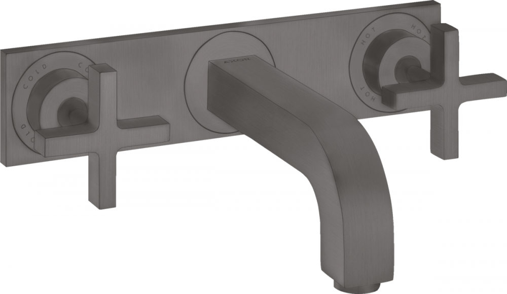 Змішувач для раковини Hansgrohe Axor Citterio настінний на 3 отвори шліфований чорний хром 39144340