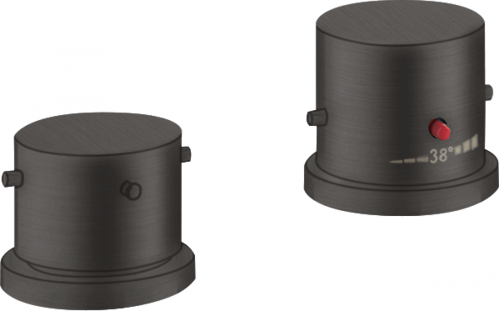 Термостат на борт ванни Hansgrohe Axor Starck на 2 отвори шліфований чорний хром 10480340