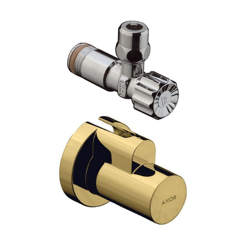 Угловой вентиль Hansgrohe Axor с декоративной накладкой полированное золото 51307990