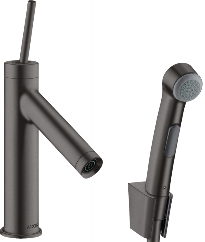 Змішувач для раковини Hansgrohe Axor Starck із гігієнічним душем шліфований чорний хром 10300340