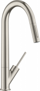 Смеситель для кухни Hansgrohe Axor Starck Eco с выдвижной лейкой нержавеющая сталь 12800800