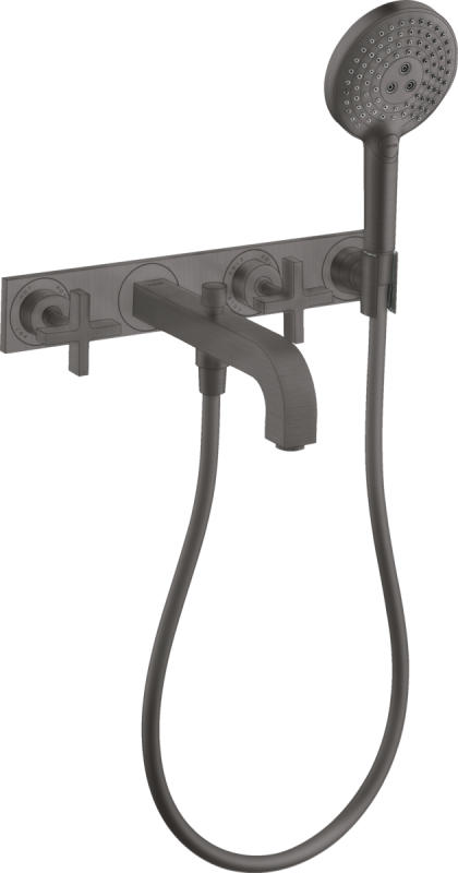 Смеситель для ванной Hansgrohe Axor Citterio с душевым гарнитуром шлифованный черный хром 39441340