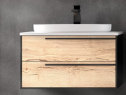 Тумба с раковиной Kolpa San Grace OUG 70 700x520x444 мм ДСП/МДФ дуб галифакс/черный матовый 546350