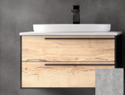 Тумба с раковиной Kolpa San Grace OUG 70 700x520x444 мм ДСП/МДФ светлый бетон/черный матовый 547350