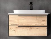 Тумба с раковиной Kolpa San Grace OUG 70 700x520x444 мм ДСП/МДФ дуб галифакс/черный матовый 546350