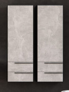 Пенал для ванної кімнати Kolpa San Grace G 1451 500x1450x320 мм ДСП/МДФ світлий бетон/чорний матовий 546380