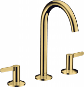 Смеситель для раковины Hansgrohe Axor One на 3 отверстия с донным клапаном Push-Open полированное золото 48050990