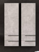 Пенал для ванной Kolpa San Grace G 1451 500x1450x320 мм ДСП/МДФ светлый бетон/черный матовый 546380