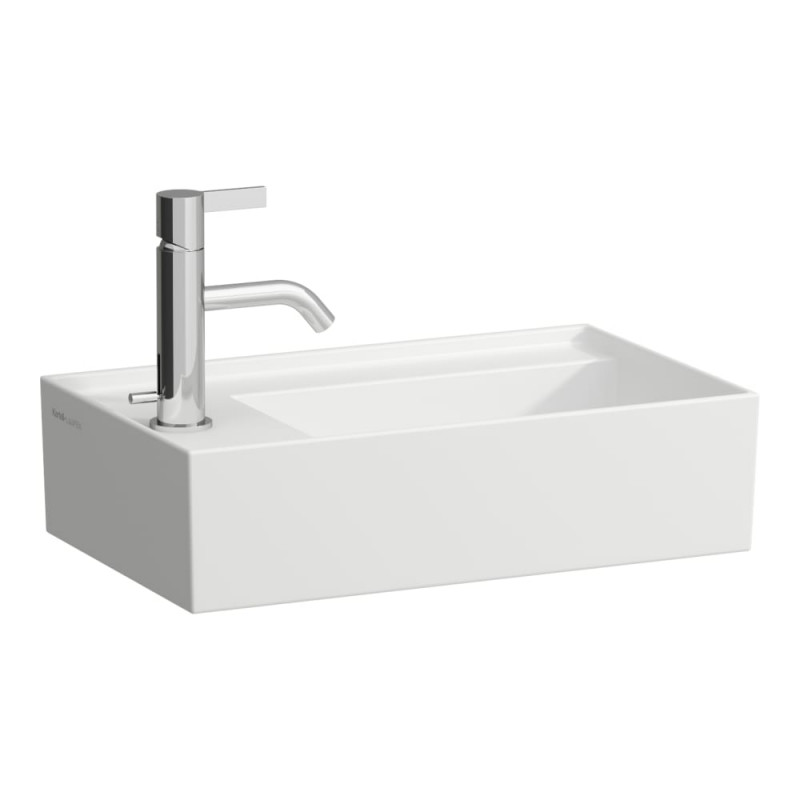 Раковина для ванної Laufen Kartell 46х28 см із прихованим зливом з 1 отвором кераміка білий матовий H8153357571111