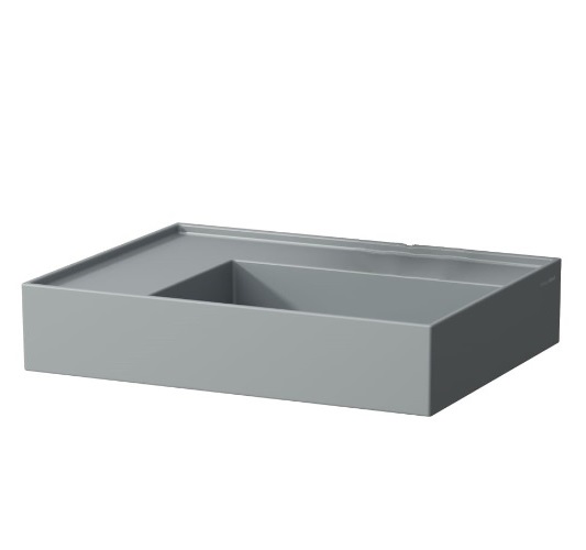 Раковина для ванної Laufen Kartell 46х28 см із прихованим зливом без отворів кераміка графіт матовий H8153357581121