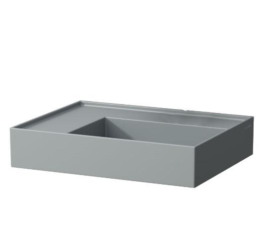 Раковина для ванної Laufen Kartell 46х28 см із прихованим зливом без отворів кераміка графіт матовий H8153357581121