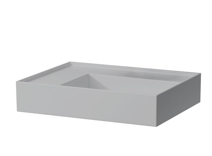Раковина для ванной Laufen Kartell 46х28 см со скрытым сливом без отверстий керамика серый матовый H8153357591121