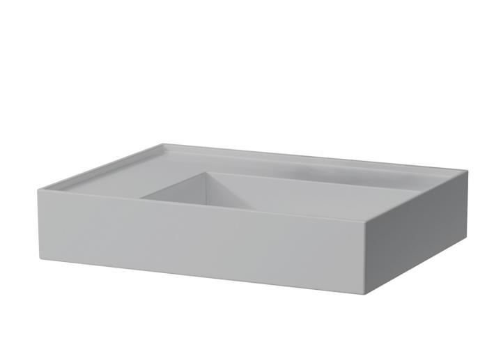 Раковина для ванної Laufen Kartell 46х28 см із прихованим зливом без отворів кераміка сірий матовий H8153357591121