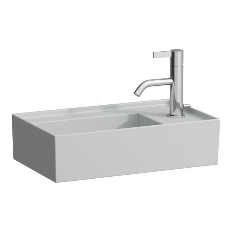 Раковина для ванної Laufen Kartell 46х28 см із прихованим зливом з 1 отвором кераміка сірий матовий H8153347591111