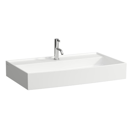 Раковина для ванной Laufen Kartell 80х46 см с 1 отверстием шлифованная керамика белый матовый H8163367571111