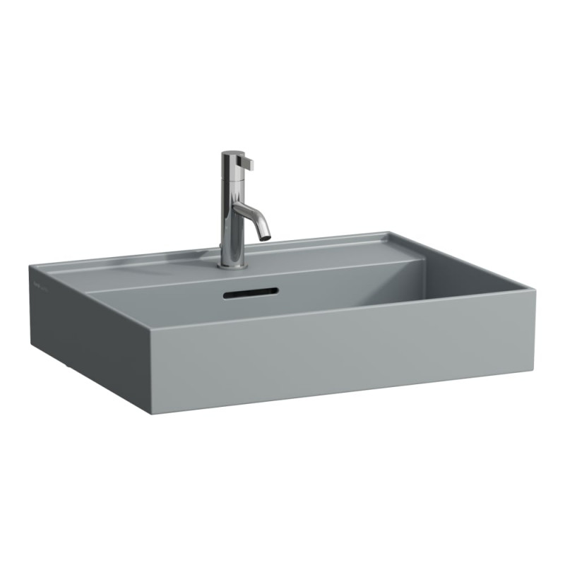 Раковина для ванной Laufen Kartell 60х46 см с 1 отверстием шлифованная керамика графит матовый H8163337581041