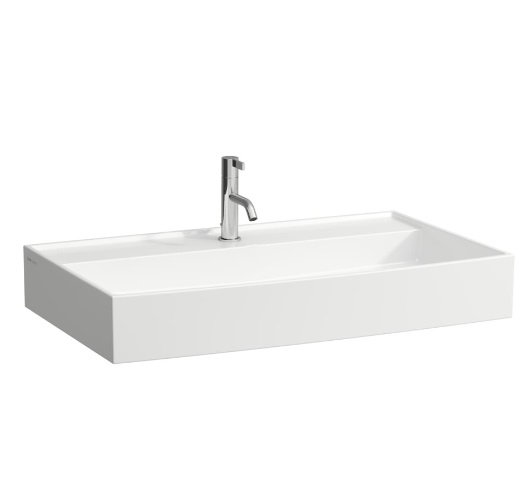 Раковина для ванной Laufen Kartell 80х46 см с 1 отверстием шлифованная керамика белый матовый H8163367571111
