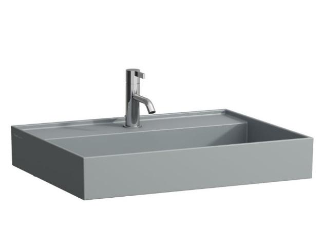Раковина для ванной Laufen Kartell 80х46 см с 1 отверстием шлифованная керамика графит матовый H8163367581111
