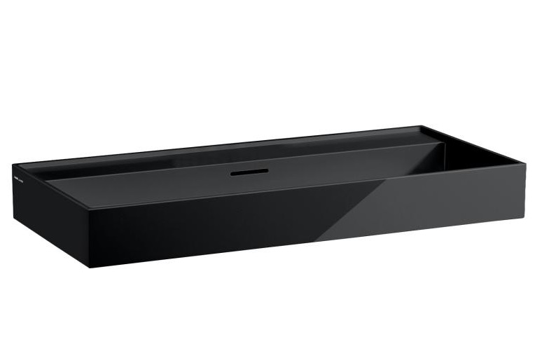 Раковина для ванной Laufen Kartell 100х46 см без отверстий шлифованная керамика черный глянцевый H8163370201091